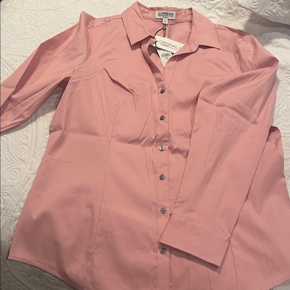 Express Blush Button-Down Shirt for Women